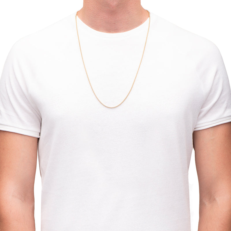 The Rounded Box Chain, 75 cm · Just past the chest