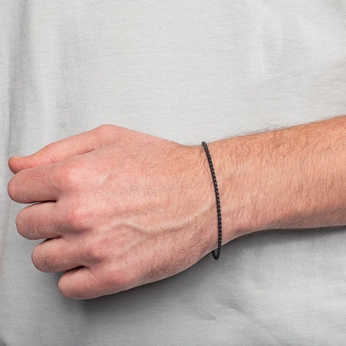 Men's Bracelets - The Rounded Box Chain Bracelet - Matte Black 7 inches 7.5 inches 8 inches Preview