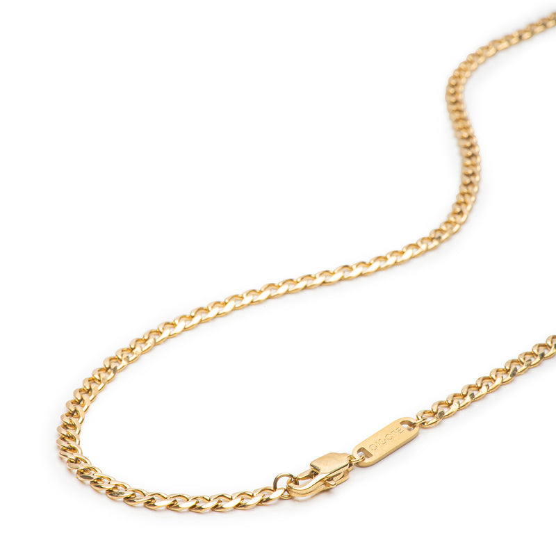 Men's Necklaces - The Flat Curb Chain - Gold 55cm 65cm