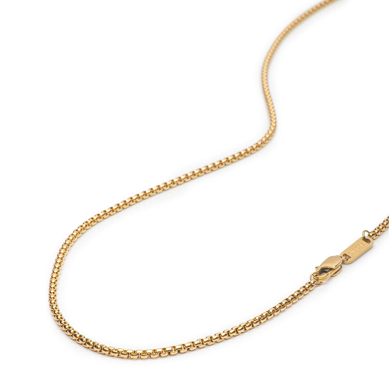 Men's Necklaces - The Rounded Box Chain - Gold 55cm 65cm 75cm 65cm 85cm