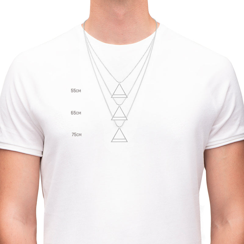 The Terzetto in Silver shown at 55, 65 and 75 cm